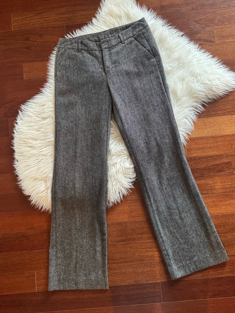 ESPIRT charcoal grey salt and pepper wool blend dress pant trouser size 4